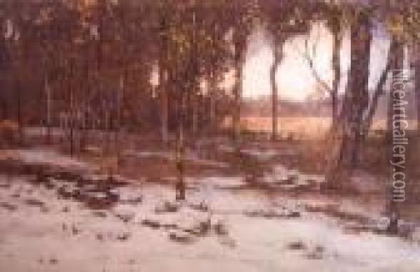 Winter Landscape Oil Painting - Robert Burns