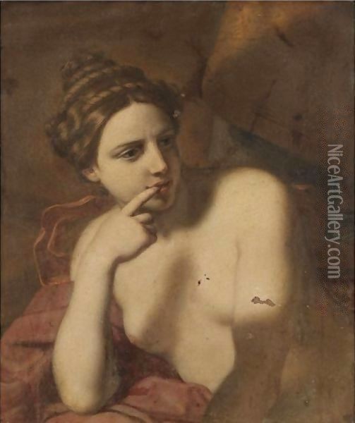A Half-Length Female Figure, Possibly Venus Oil Painting - Michele Desubleo