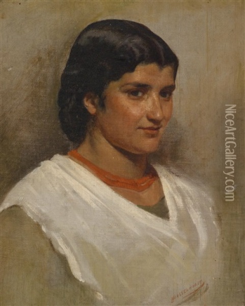 Junge Italienerin Oil Painting - Johann Heinrich Hasselhorst