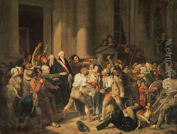 Act of Courage of Monsieur Defontenay, Mayor of Rouen, 29th August 1792 Oil Painting - Louis Leopold Boilly