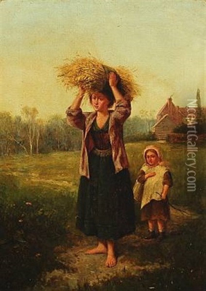 Farmer's Wife And Her Daughter Oil Painting - Thomas Eyre Macklin