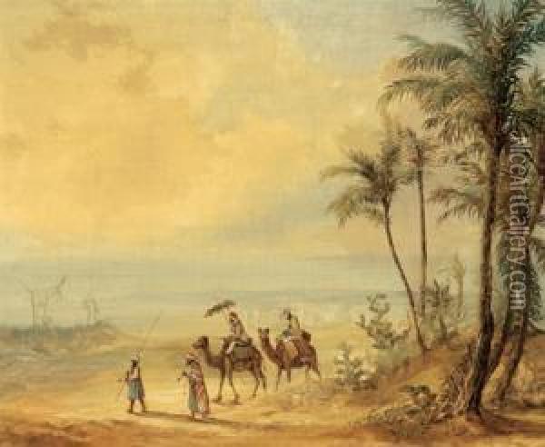 Reiseerinnerung - Mein Auszug In Die Wuste Von Suez 1832, Gemahlt Von Josef Theurich Oil Painting - Josef Theurich