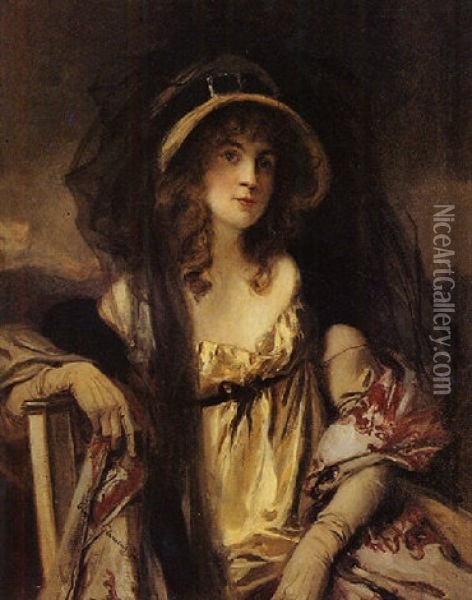 Jeune Femme Aux Cheveux De Fee, La Fille D'alfred Stevens Oil Painting - Francois Flameng