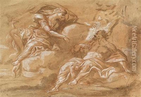 Jupiter Und Ganymed Oil Painting - Johann Karl Loth