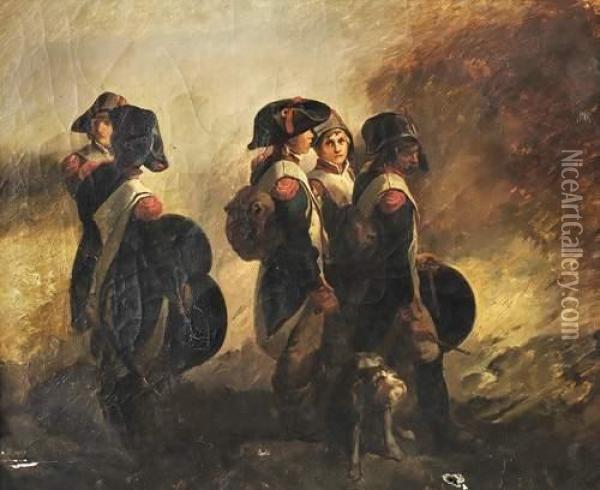 Troupe De Jeunes Tambours Des Armees Revolutionnaires Oil Painting - Francois Bouchot