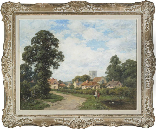 Warborough Oxfordshire Oil Painting - Thomas Edward Francis