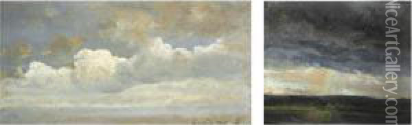 I) Skystudie (cloud Study) Oil Painting - Johan Christian Clausen Dahl