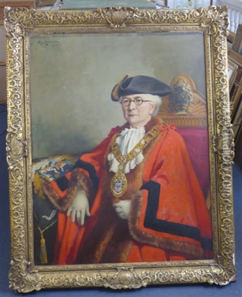 Portrait Of Lady Emily Roney, Mayor Of Wimbledon Oil Painting - Guy Lipscombe