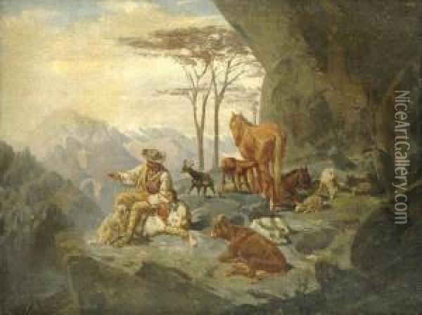 Tatra Mountain Scene Oil Painting - Franz Bohumir Zverina