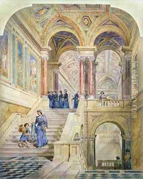 Design for the staircase of Leeds Town Hall Oil Painting - Cuthbert Brodrick