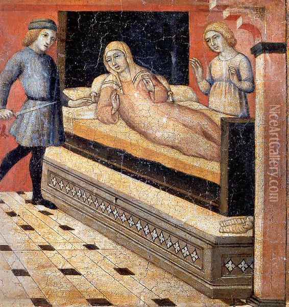 Scenes from the Legend of Saint Peter the Martyr- A Miracle (2) 1440 Oil Painting - Sano Di Pietro