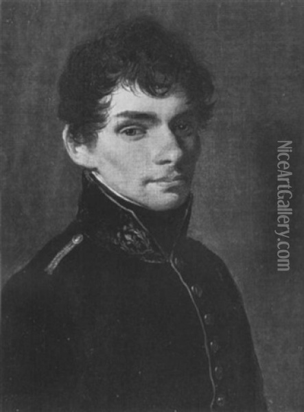 Portrait D'un Jeune Officier Oil Painting - Nicolas Toussaint Charlet