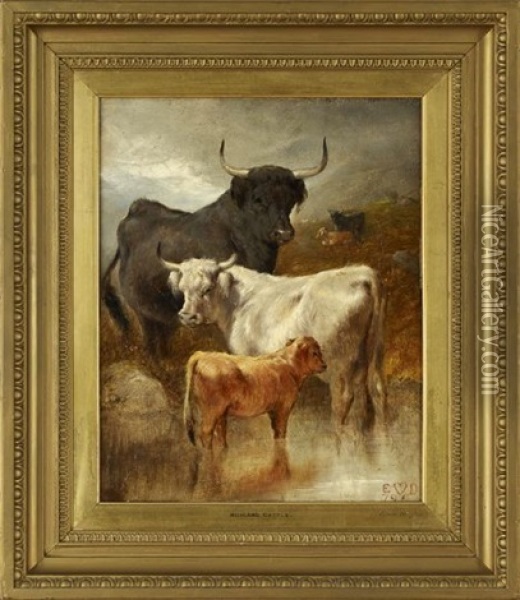 Highland Cattle Oil Painting - Edwin Douglas