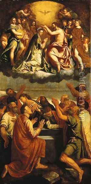 The Coronation of the Virgin Oil Painting - Callisto Piazza Da Lodi