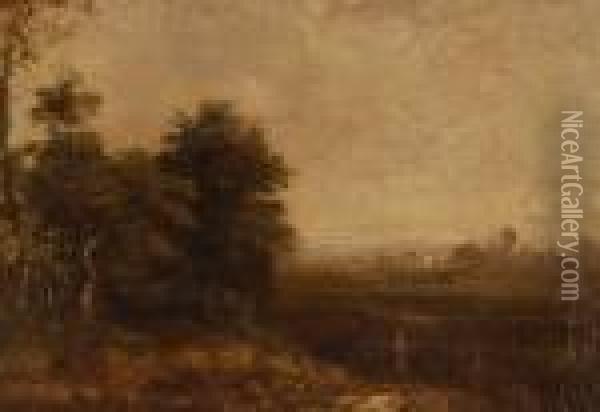 Rurallandscape With Figure Oil Painting - John Constable