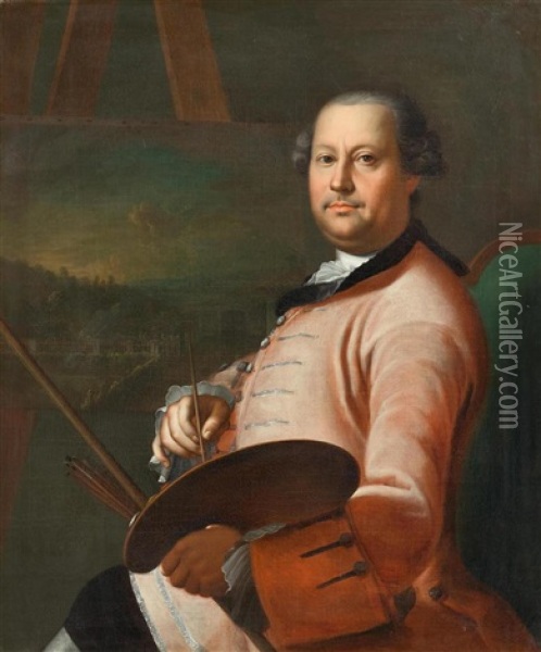 Portrat Christian Georg Schutz Der Altere Oil Painting - Johann Ulrich Schnetzler