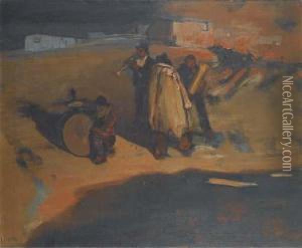L'orchestrina Oil Painting - Giuseppe Biasi Da Teulada