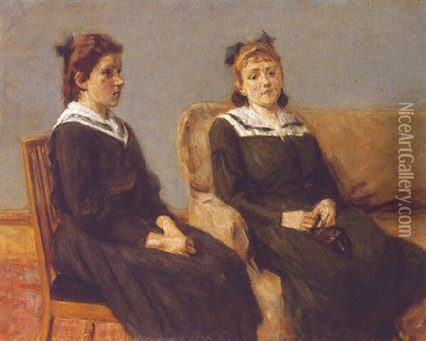 Die Zwei Schwestern Leder Oil Painting - Max Liebermann