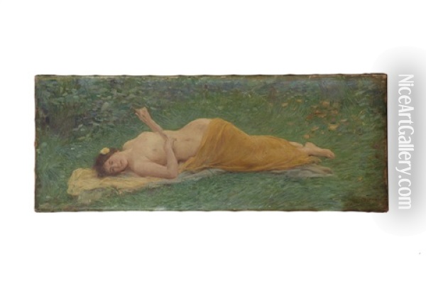 Nu Allonge Sur L'herbe Oil Painting - Louis Joseph Raphael Collin
