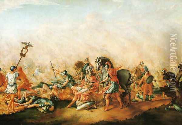 The Death of paulus Aemilius at the Battle of Cannae Oil Painting - John Trumbull