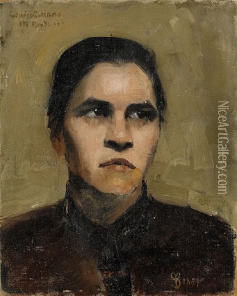 Portratt Av Konstnarskamraten Louise Amans Oil Painting - Mina Carlson-Bredberg