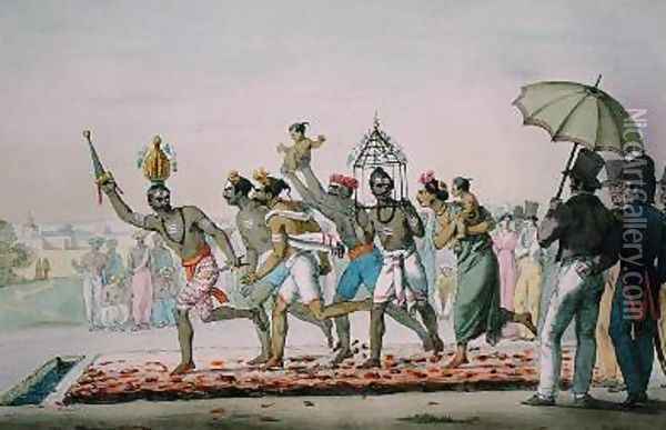 Fire walking festival India from LInde Francaise Oil Painting - Midy, Emmanuel Adolphe