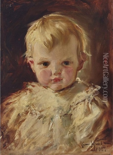 Portrait Of A Child Oil Painting - Laura Adeline Muntz