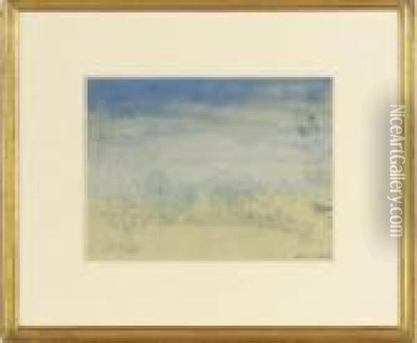 Blue Landscape Oil Painting - Arthur Bowen Davies