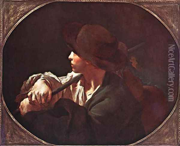 Shepherd Boy Oil Painting - Giovanni Battista Piazzetta