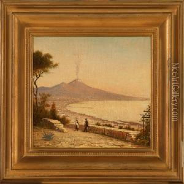 The Bay Of Naples Oil Painting - Carl Johan Neumann
