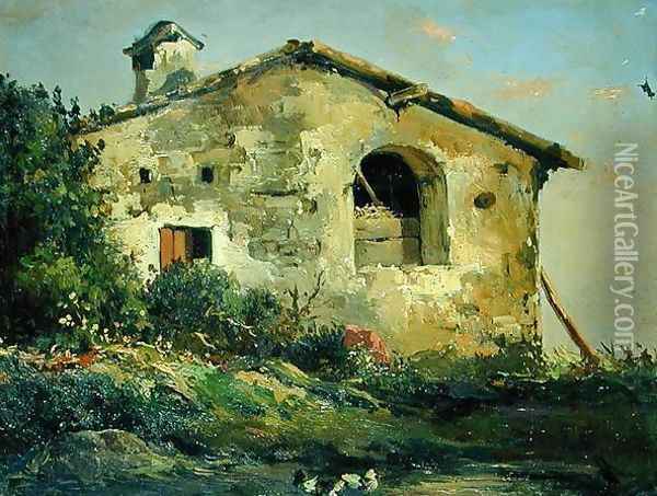 A Ruin Oil Painting - Louis Gurlitt