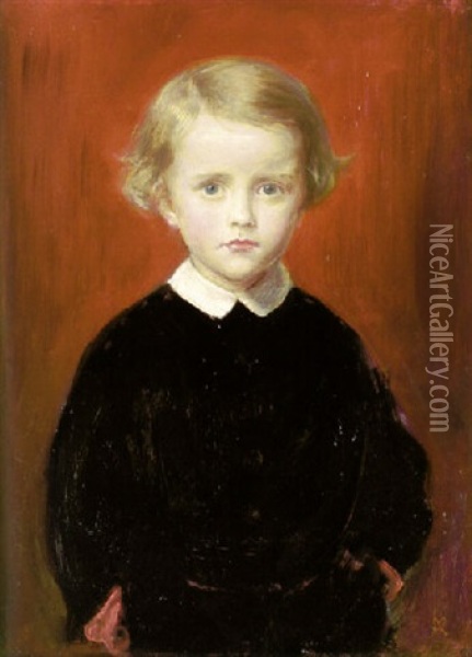 A Portrait Of John Wycliffe Taylor At The Age Of Five Oil Painting - John Everett Millais