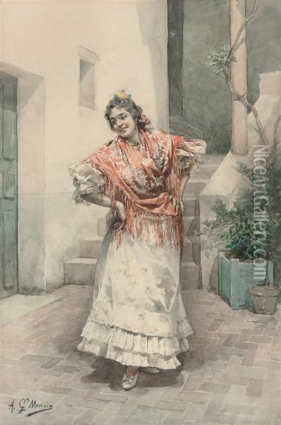 Spanish Dancer Oil Painting - Antonio Garcia Mencia