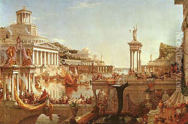 The Course of the Empire: The Consummation Oil Painting - Thomas Cole