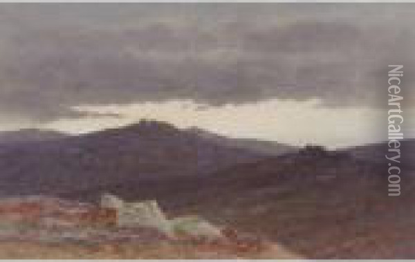 Dusk On Dartmoor Oil Painting - Charles Edward Snr Brittan