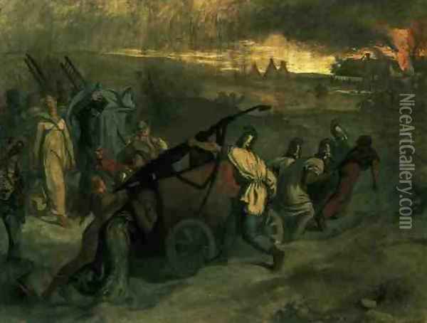 The Village Firemen, 1857 Oil Painting - Pierre Cecile Puvis de Chevannes