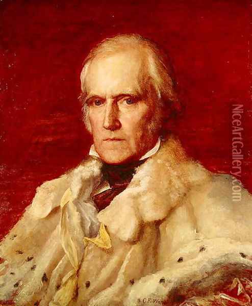 Portrait of Stratford Canning (1786-1880), Viscount Stratford de Redcliffe (1856-7) Oil Painting - George Frederick Watts