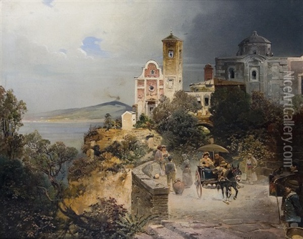 Bay Of Naples Oil Painting - Robert Alott