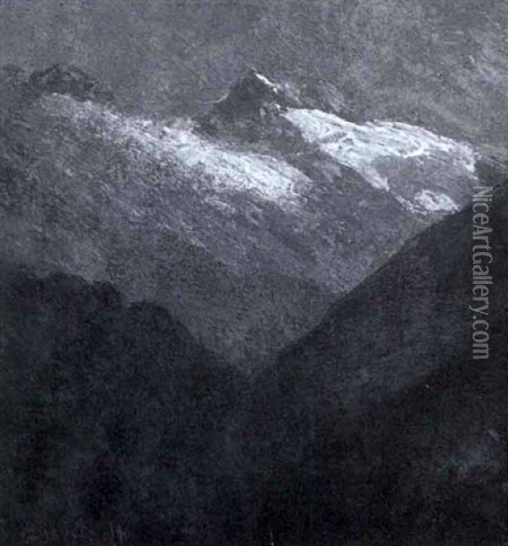 Mountain View Oil Painting - Albert Bierstadt