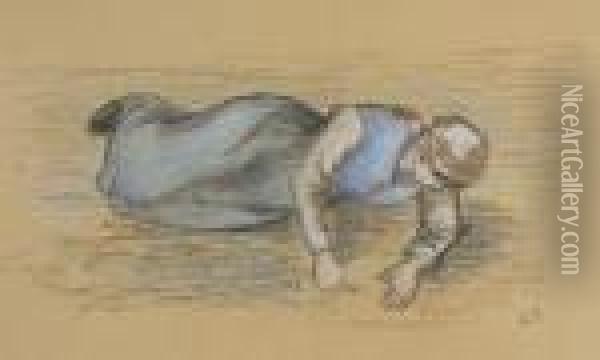 Etude Pour Les Sarcleuses, Pontoise Oil Painting - Camille Pissarro