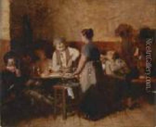 Scene De Taverne Oil Painting - Edouard John E. Ravel