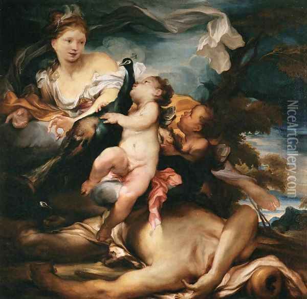 Juno and Argus Oil Painting - Gregorio de Ferrari