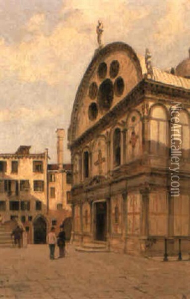 Santa Maria Dei Miracoli, Venice Oil Painting - Antonietta Brandeis