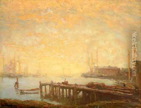 The Harbor Oil Painting - Henry Ward Ranger