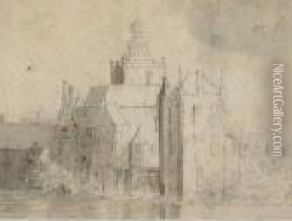 Schloss Montfort Oil Painting - Jacob Van Ruisdael