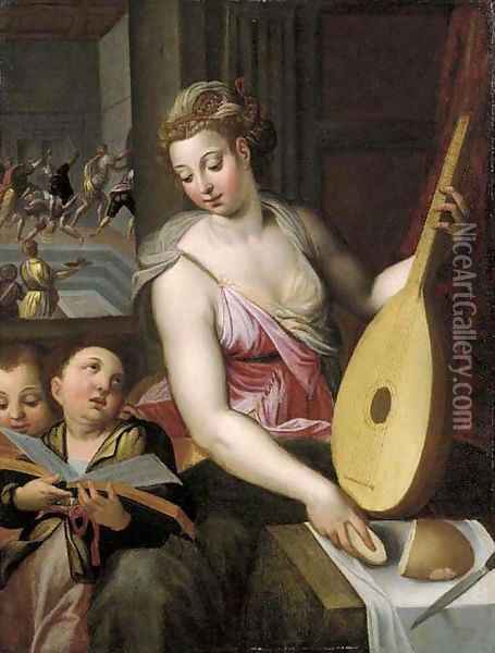 An Allegory Of Music Oil Painting - Otto van Veen