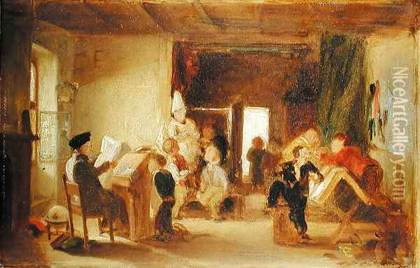 A Study for The Schoolroom Oil Painting - Thomas Webster
