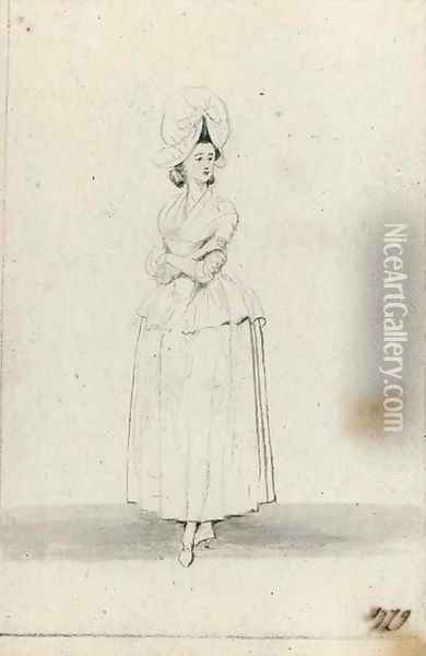 Sketch of an elegant lady Oil Painting - Paul Sandby
