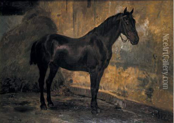 Cheval A L'ecurie Oil Painting - Jean Louis van Kuyck
