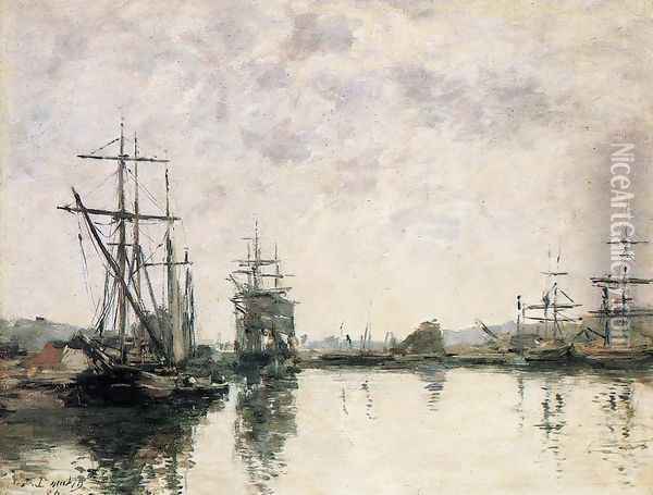 Deauville, the Harbor V Oil Painting - Eugene Boudin